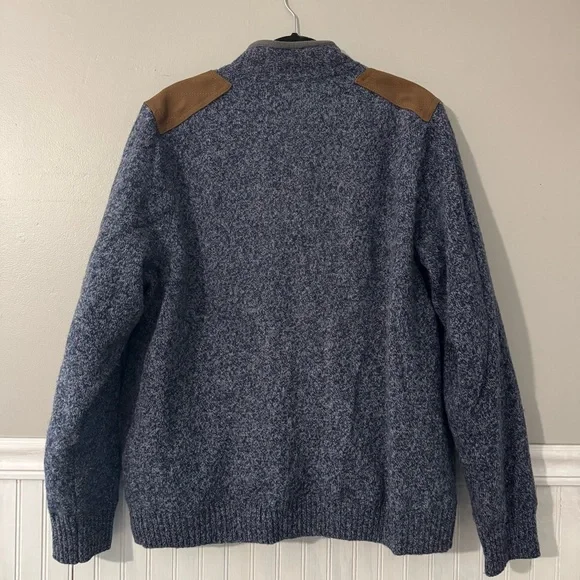 Duluth Trading Co Windproof Shooting Sweater Wool Jacket Men's Large Blue - Picture 2 of 7